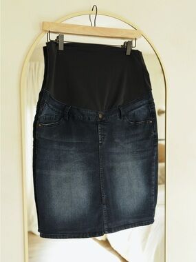 Maternity Denim Pencil Skirt